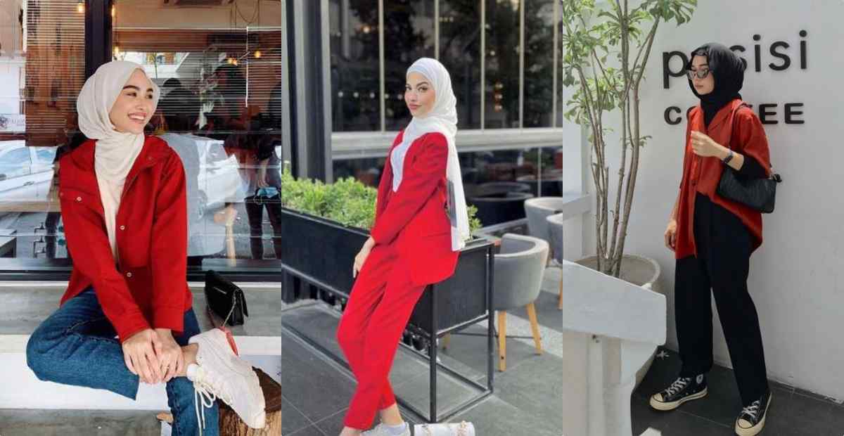 outfit warna merah