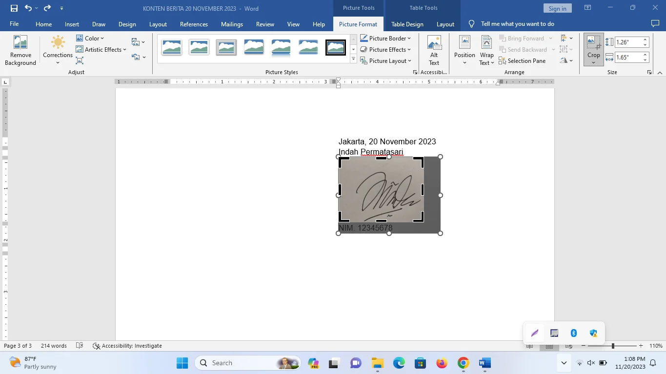 background tanda tangan