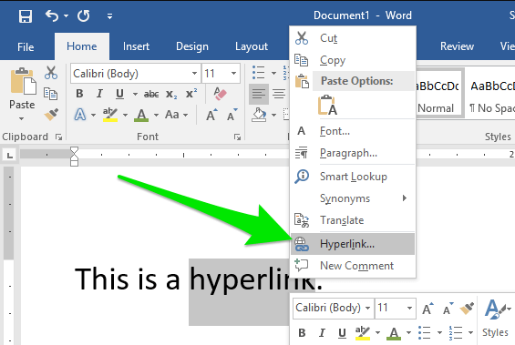 Menambahkan hyperlink di Word