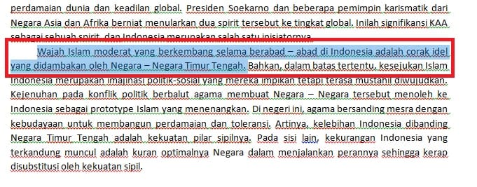 Blok Teks di Word