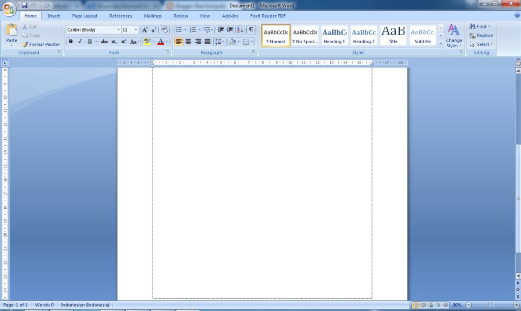 tampilan Microsoft Word