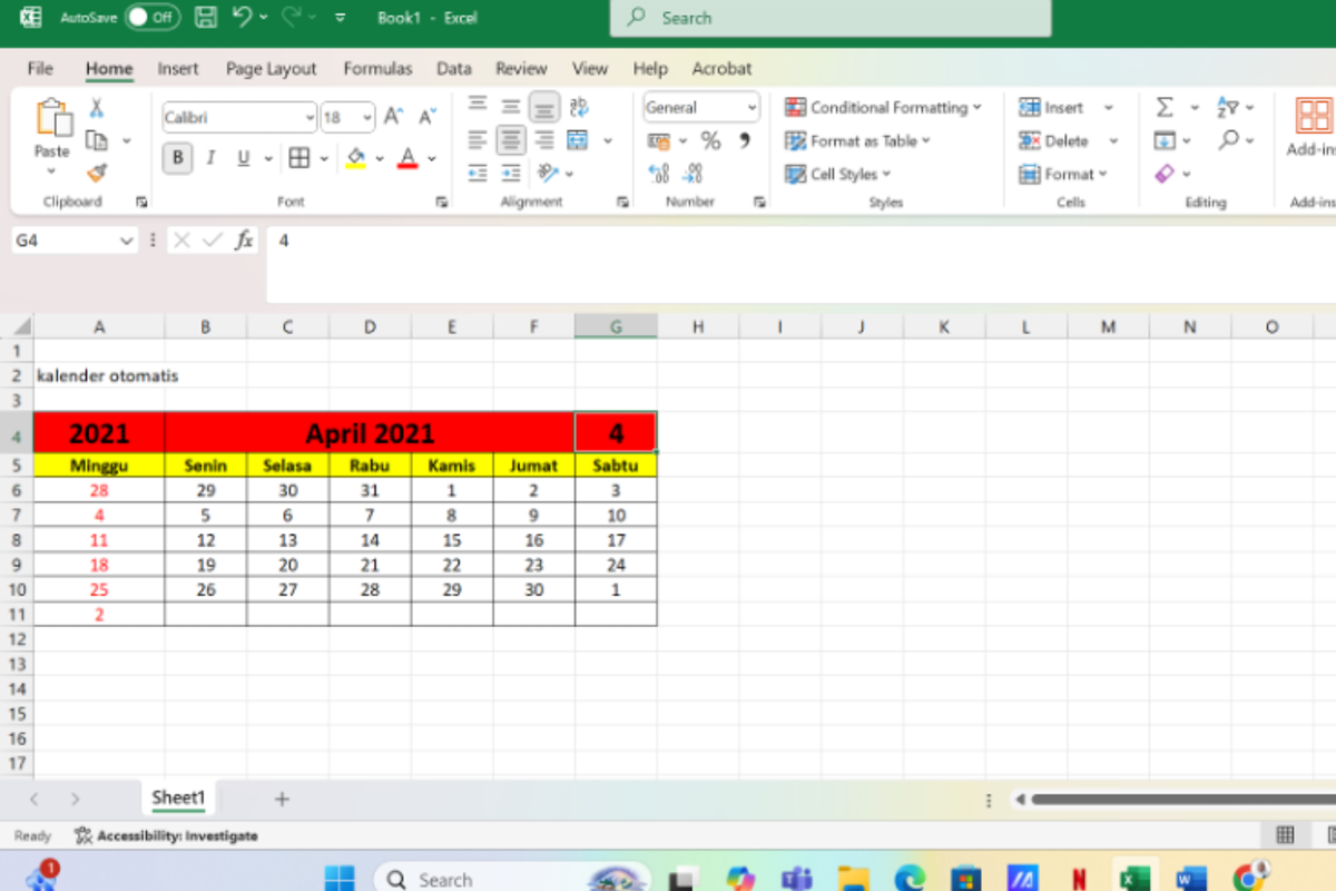 kalender otomatis