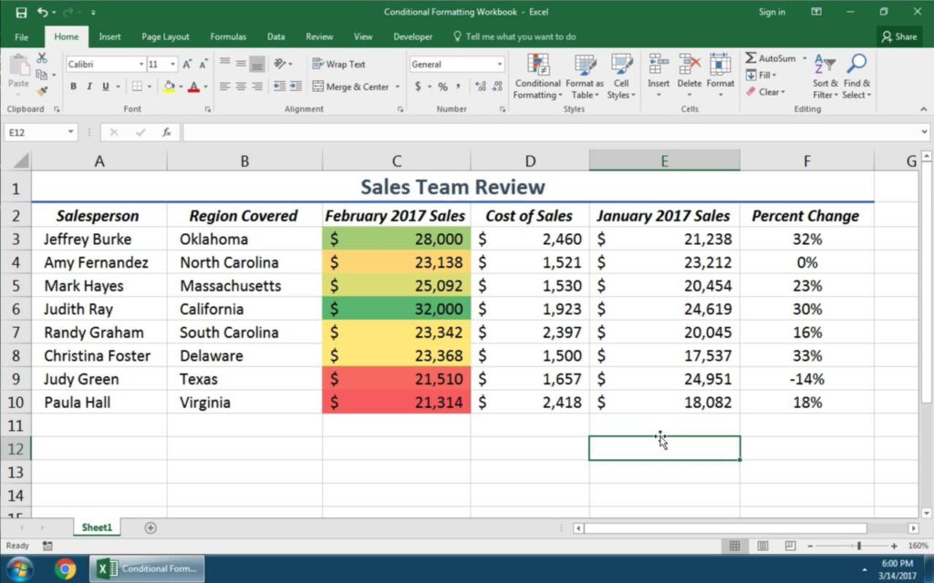 Conditional Formatting