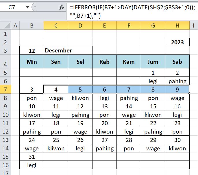 kalender Excel