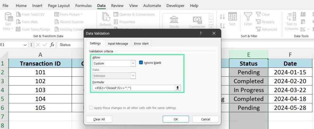 Data Validation
