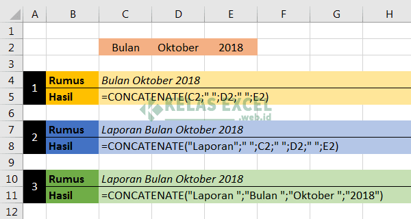 fungsi CONCATENATE
